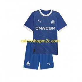 Olympique de Marseille Bambino Maglia Trasferta 2023/2024 Manica Corta (+ Pantaloncini)